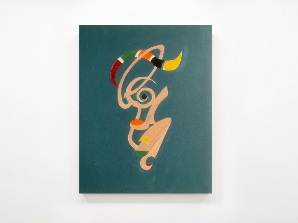 Abstract Teal Art Oil Painting 