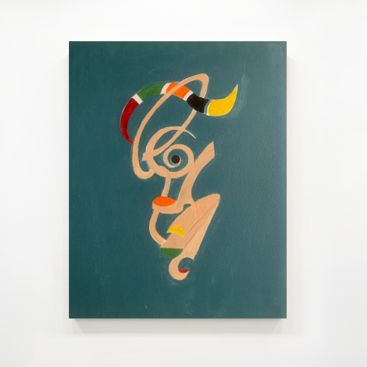 Abstract Teal Art Oil Painting